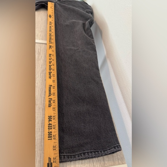 Abercrombie & Fitch Curve Love Ultra High Rise 90s Straight Jean Black Wash 8 L - Picture 5 of 10